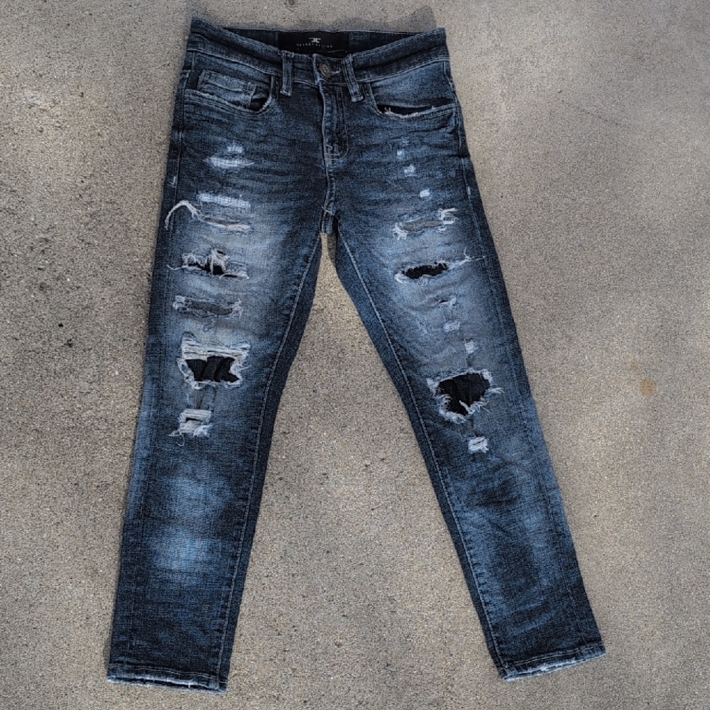 Boy's Distressed Blue Jeans, Legacy Edition, Size 8